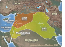 League of Nations Mandates, 1920.